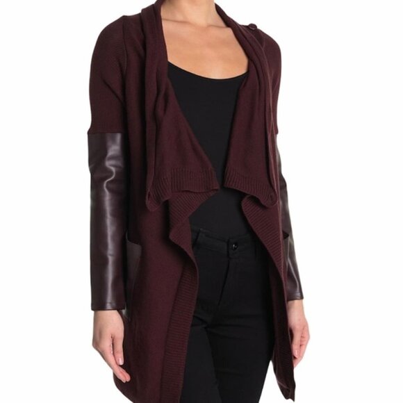 Blank NYC Sweaters - BLANK Nyc Bnwt Medium New Cardigan Vegan Leather